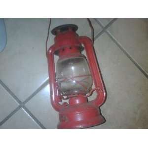  Vintage Small RED Colored Kerosene or Oil Lantern 7 3/8 