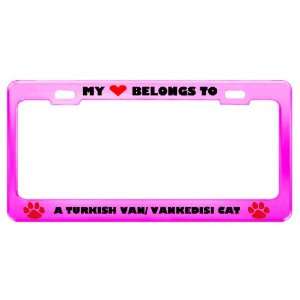  A Turkish Van/ Vankedisi Cat Pet Pink Metal License Plate 