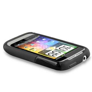   Gel Soft Skin Cover Case+LCD Guard Protector For HTC Wildfire S  
