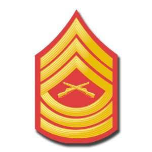 US Marine E 8 Master Sergeant Red/Gold Chevron Rank Insignia Decal 