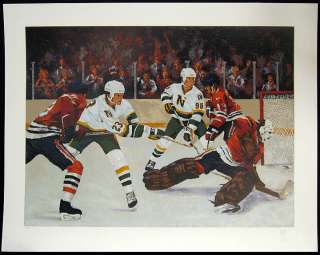 Mark King Hockey (Northstars) Signed Numbered Art Serigraph sports 
