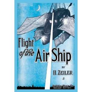  Flight of the Air Ship 12x18 Giclee on canvas