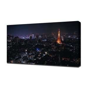  Tokyo At Night   Canvas Art   Framed Size 20x30   Ready 