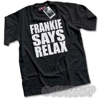 Frankie Says Relax Mens Black T Shirt 80s Fancy Dress  
