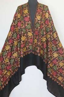 Large, Heavy, Densely Embroidered, Heirloom Shawl. Kashmir Crewel on 