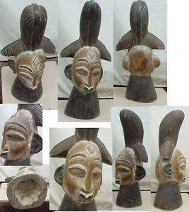 AFRICAN ART PUNU HEADCREST MASK 20 6LBS  GABON  