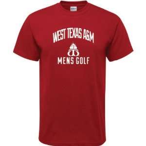  West Texas A&M Buffaloes Cardinal Red Mens Golf Arch T 