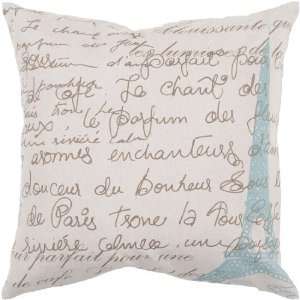  Eiffel Tower with French Text Decorative Down Throw Pillow Home