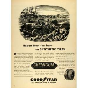  1943 Ad Goodyear Tire & Rubber Chemigum Soldiers WW2 