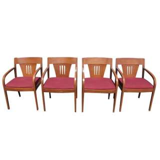 Vintage Ricchio Wood Side Arm Chairs  