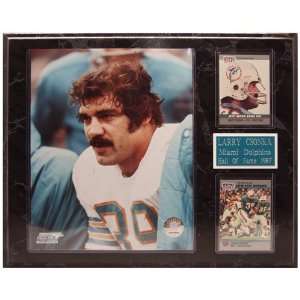  NFL Dolphins Larry Csonka 12 by 15 Two Card Plaque Sports 