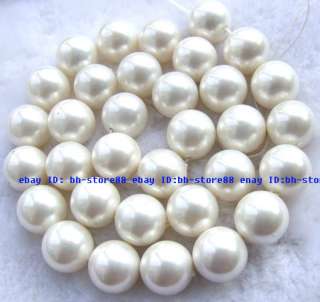 12mm new white Pearl Shell Round gemstone Beads 15  
