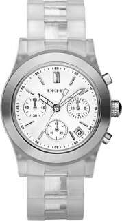 brand new dkny clear acrylic white face gny8162 ladies watch