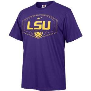  Nike LSU Tigers Basketball Purple Backboard T shirt 