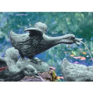  The Lindell Pond Bronze Ducks Spitting Garden Statue 