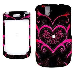 Blackberry 9630 Tour Black Heart fashion snap on Case Cover, Smooth 