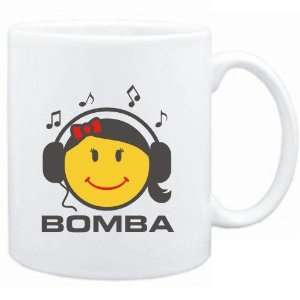    Mug White  Bomba   female smiley  Music