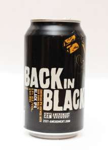 Back In Black, 12oz Beer Can, 21st Amendment Brewery  