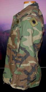 Army 82nd Airborne Camo Woodland Field Jacket Coat  