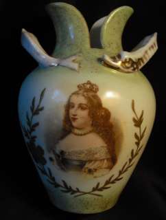 Antique Victoria Schmidt & Co Portrait Vase Serpent, Marie Therese 