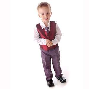   Toddler Little Boys Formal Burgundy Suit Wedding Boy 12M 7 Lito Baby