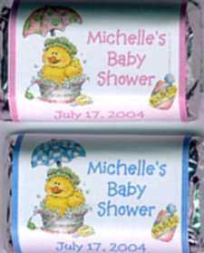DUCK BATH BABY SHOWER TEA BAG & MINI CANDY WRAPPERS  