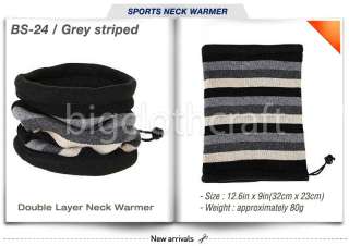   Layer Stripe neck warmer Knit & Polar Fleece Beanie Ski Scarf  