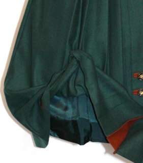 GREEN WOOL German Winter Dress Suit Swing SKIRT 38 8 S  