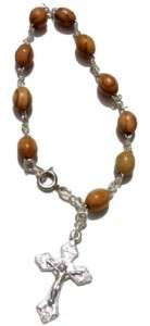 Hand Crafted Olive Wood Rosary Bracelet from Holy Land  