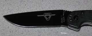   Linerlock Folding Knife in Black Razor (Plain Edge) Blade Finish #8846