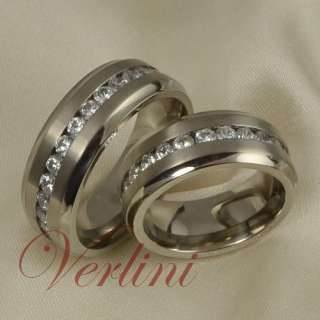 8MM Titanium Wedding Rings Set His & Her Stunning Bands  