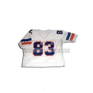  White No. 83 Game Used Boise State Football Jersey (SIZE L 