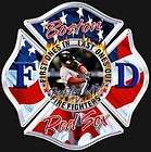 Red Sox Flag Fan Fire Fighter sticker, Decal