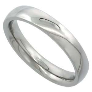   4mm Domed Wedding Band Thumb Ring Comfort Fit High Polish, size 6 1/2