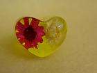 Vtg 60s Translucent Lucite Encased Dried Flower Domed R