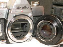 MINOLTA SRT 201 CAMERA w/MINOLTA 50mm 11.7 LENS+CASE  