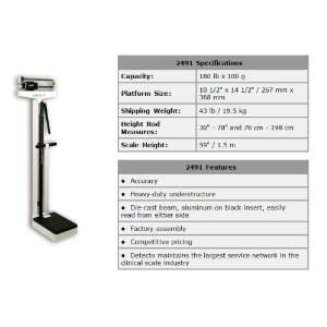 Detecto Mechanical Physician Scale, Eye Level with Handpost and Height 