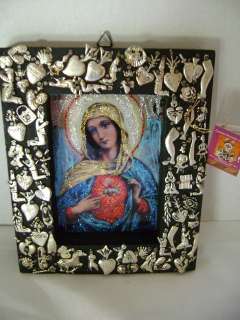 Mexican Religious Kitch Milagro Mary Picture Icon  