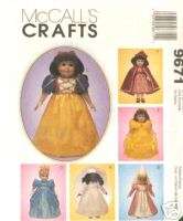 McCalls 9671 STORYBOOK THEME 18 Doll Clothes Pattern  