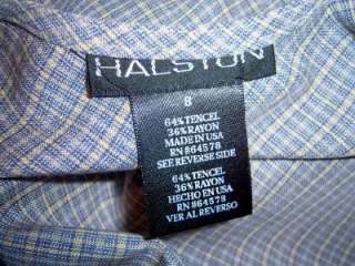 HALSTON SEXY CHECKED BIAS CUT DRESS STUNNING 8  