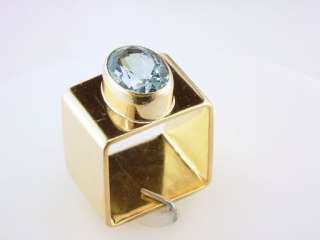   Cartier 2ct Aquamarine 18K Gold Dinh Van Square Engagement Ring  