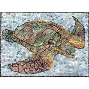    23x32 Turtle Marble Mosaic Art Tile Pool Or Bath