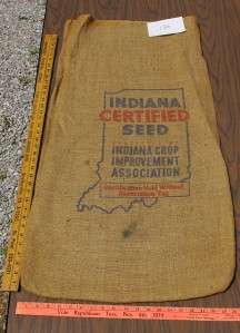 Feed Sack Indiana Certified Seed Crop Burlap +++  