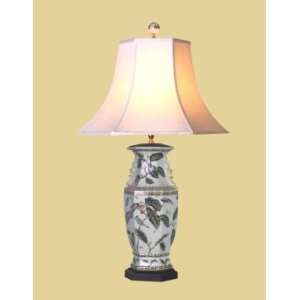  East Enterprises Tall Hex Vase Porcelain Table Lamp With 