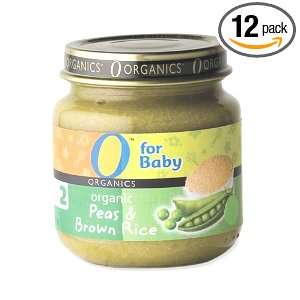 Organics for Baby Organic Peas & Brown Rice, Stage 2, 4 Ounce Jars 