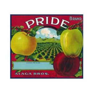 Pride Brand Apple Label, Watsonville, California Premium Poster Print 