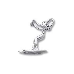  Water Skier Charm in White Gold Jewelry