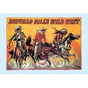  Vintage Art Buffalo Bill Three Riders   02908 0
