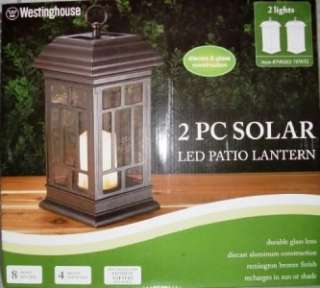 Westinghouse Tabletop Solar Patio Lantern Set of 2 Remington Bronze 