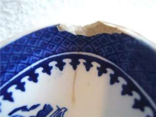Royal Worcester WILLOW PATTERN blue+white TREFOIL DISH  